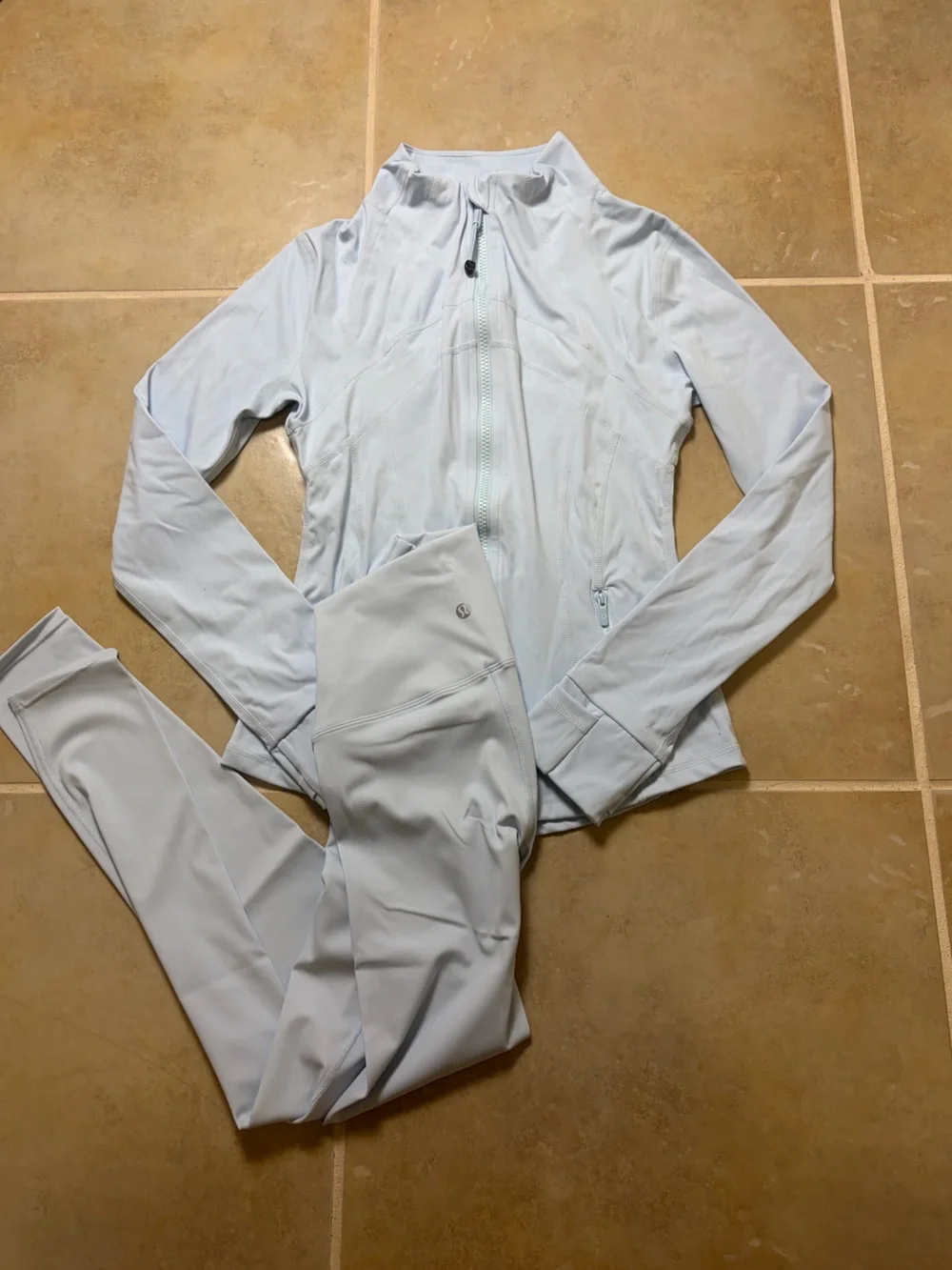 Lululemon Blue Define Jacket and Leggings Matching Set Size 2